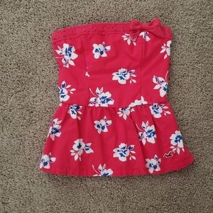 Halter top with lace trim and small bow